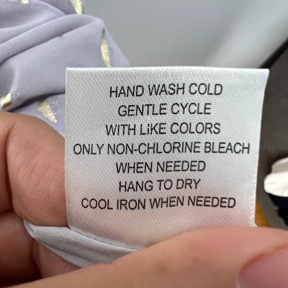 Modcloth Chiffon Of You Dress Lavender Gold Mock Neck Keyhole Long Sleeve Sz S - Picture 6 of 9